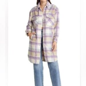 ANTHROPOLOGIE / BLANKNYC Plaid Longline Shirt Jacket